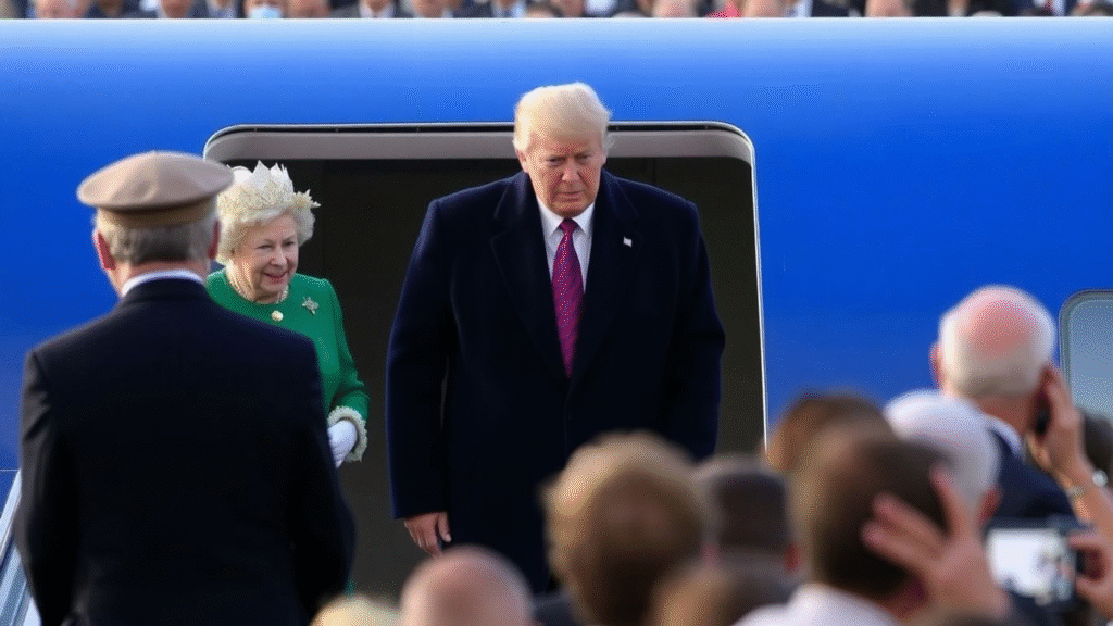 Trump greeted by King