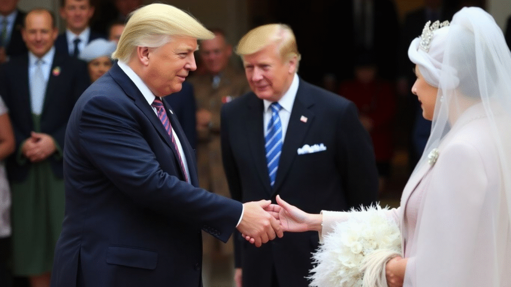 Trump greeted by King