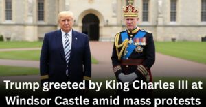 Trump greeted by King